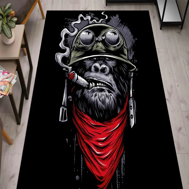 Smoking Chimp Rug Modern Rug Office Decor Carpet Monkey Rugs Boy Room Abstract Rug Balcony Corridor Bathroom Anti-slip Mat