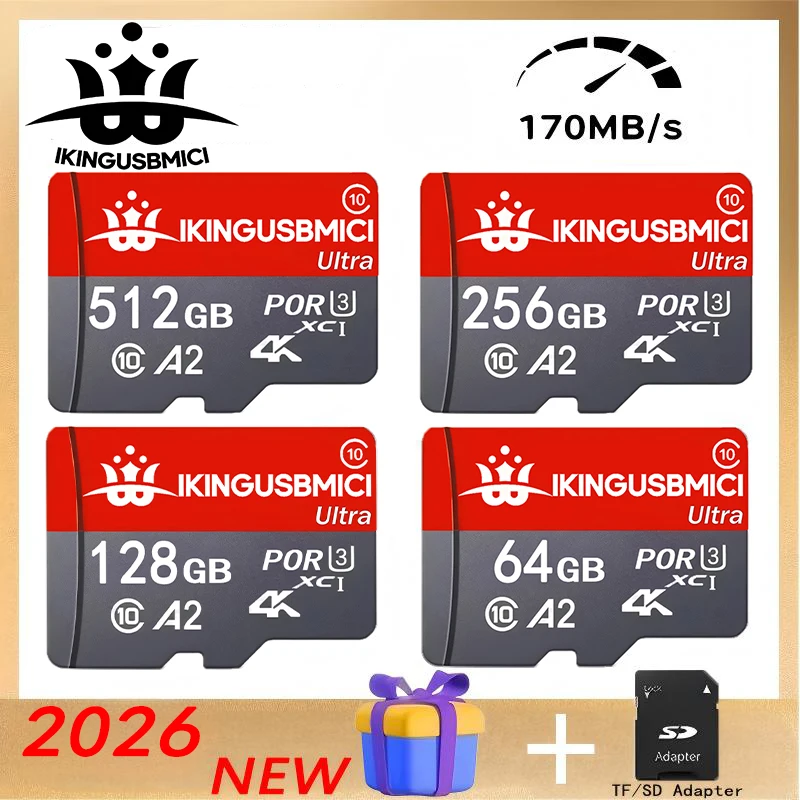 SD Cards TF Cards Micro TF Card Memory Card 128GB 256GB 512GB Speed Boost A2 for Driving Recorder PC Security Camera