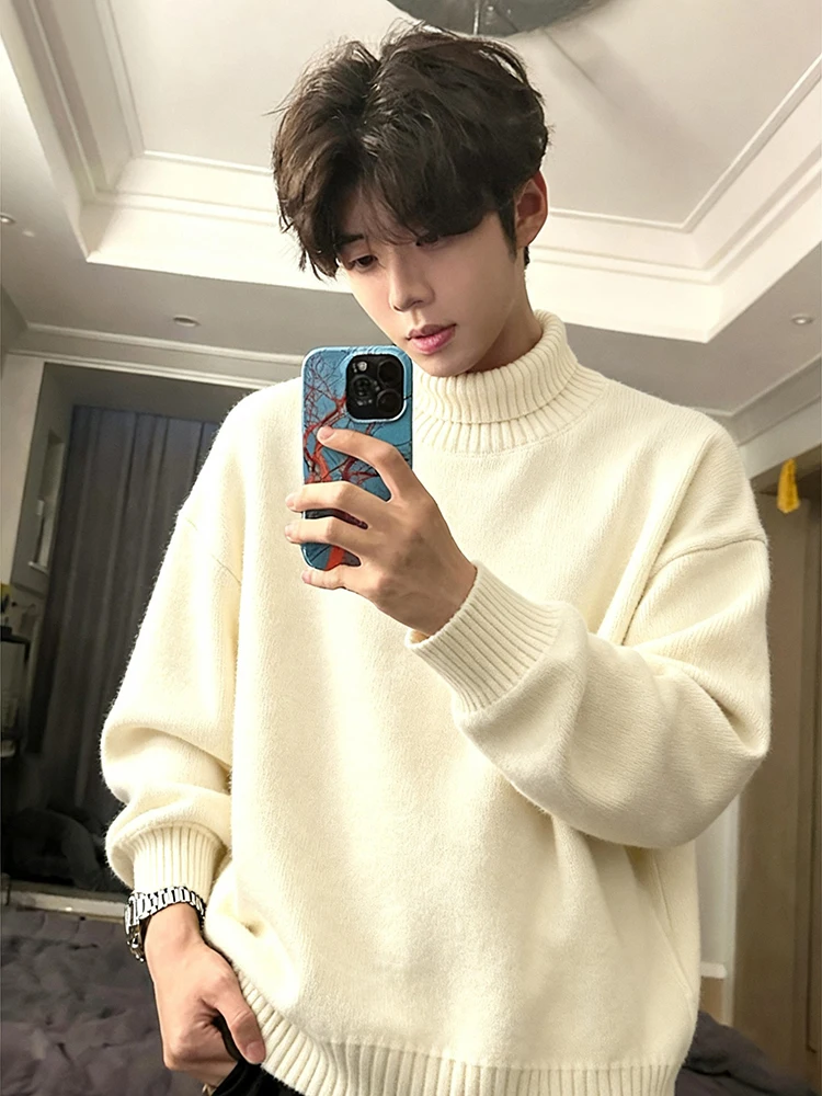 

Мужской зимний свитер Cleanfit из утолщенного флиса с высоким воротником, вязаный, в американском стиле, для базового слоя или как верхняя одежда