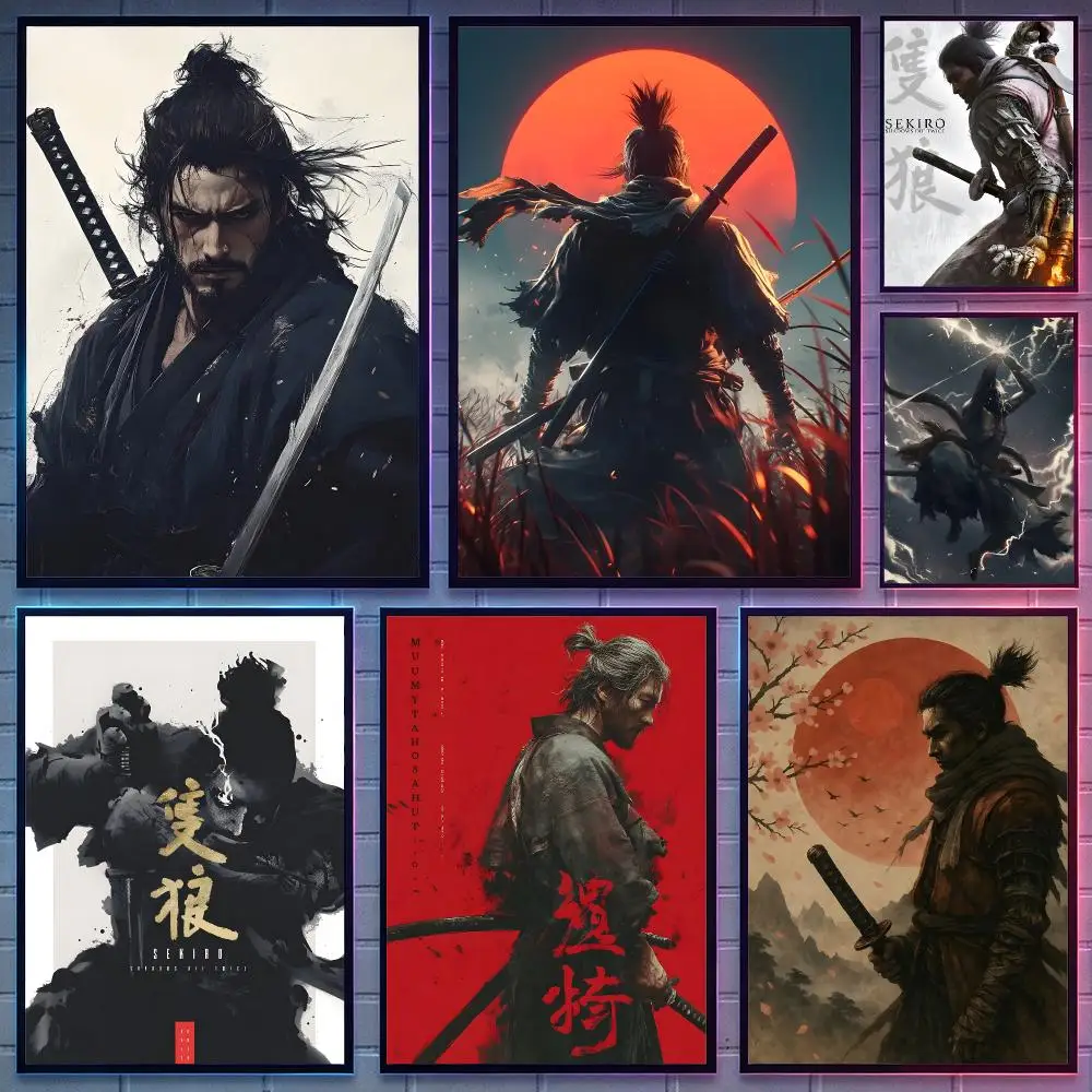 game Sekiro Poster HD Poster Anime Aesthetic Wall Art For Game Anime Lovers Bedroom Gaming Room Decor Ideal Gift