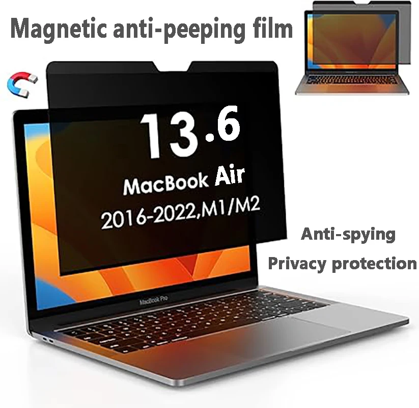

Для MacBook Air 13,6 съемная магнитная защитная пленка для экрана компьютера.
