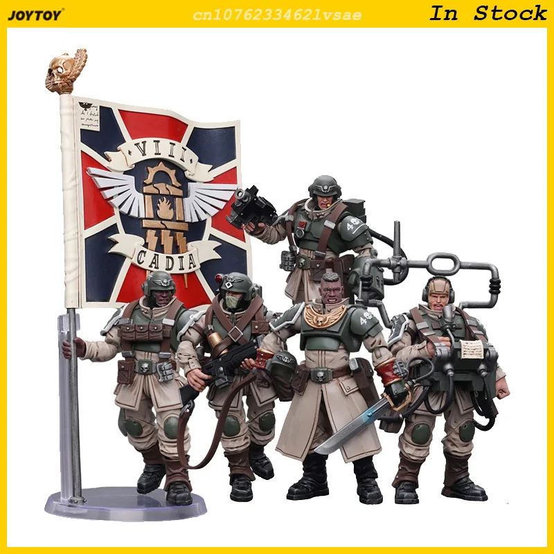 JOYTOY Astra Militarum Cadian Command Squad 1/18 Action Figures Warhammer 40K Anime Figurine 10.7cm Collezione di modelli Giocattolo Regali