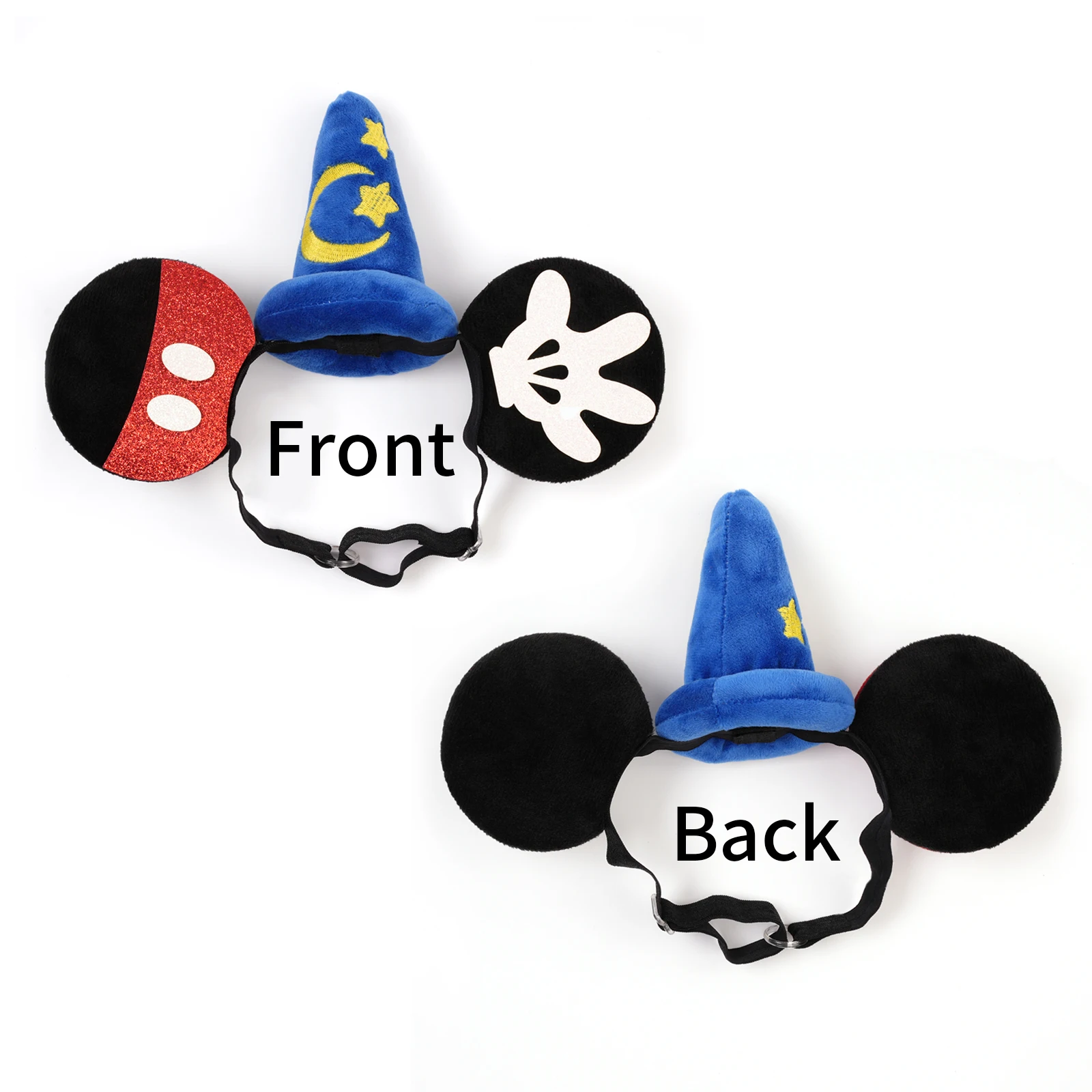 Minnie Mouse Ear Adjustable Hairband Blue Star Crescent Rod Soft Polyester Headpiece Girls Princess Party Birthday Creative Gift view 2