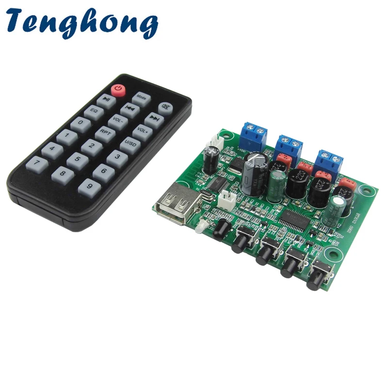 

Tenghong TPA3130 Плата усилителя мощности Bluetooth 15 Вт * 2 Настольный мини-стерео 2-канальный USB воспроизведение без потерь Вход AUX Автоматический переключатель