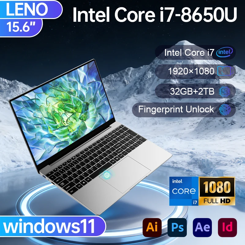 Bild: NEUER 15,6' Laptop Intel Core I7-8650U 32GB 2TB Gaming-Computer PC Windows11 Gamer Office Ultra Slim Notebook 1920*1080