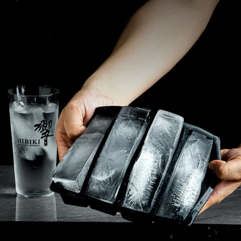 

Ice Cube Tray Silicone Ice Ball Freezer Mold Square Ice Cube Maker with Lid 4/6/8 Grids for Whiskey Cocktail Coffee Accessories