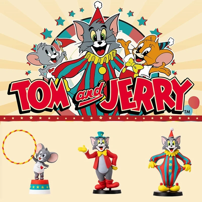 Miniso Tom And Jerry Circus Series Garage Kit Tom And Jerry Anime Figures Collectible Souvenir Action Figure Model Statue Toys