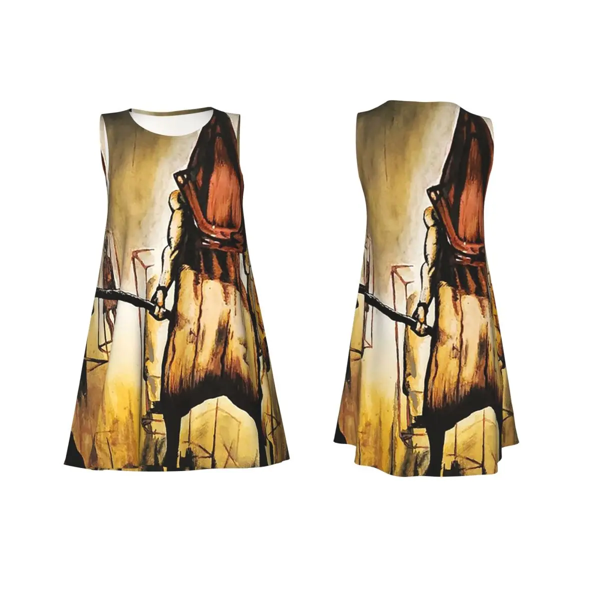 

Game Silent Hill Misty Day Summer Women's Short Sleeve Dress Elegant Sleeveless Round Neck Loose Dresses Weekend Holiday