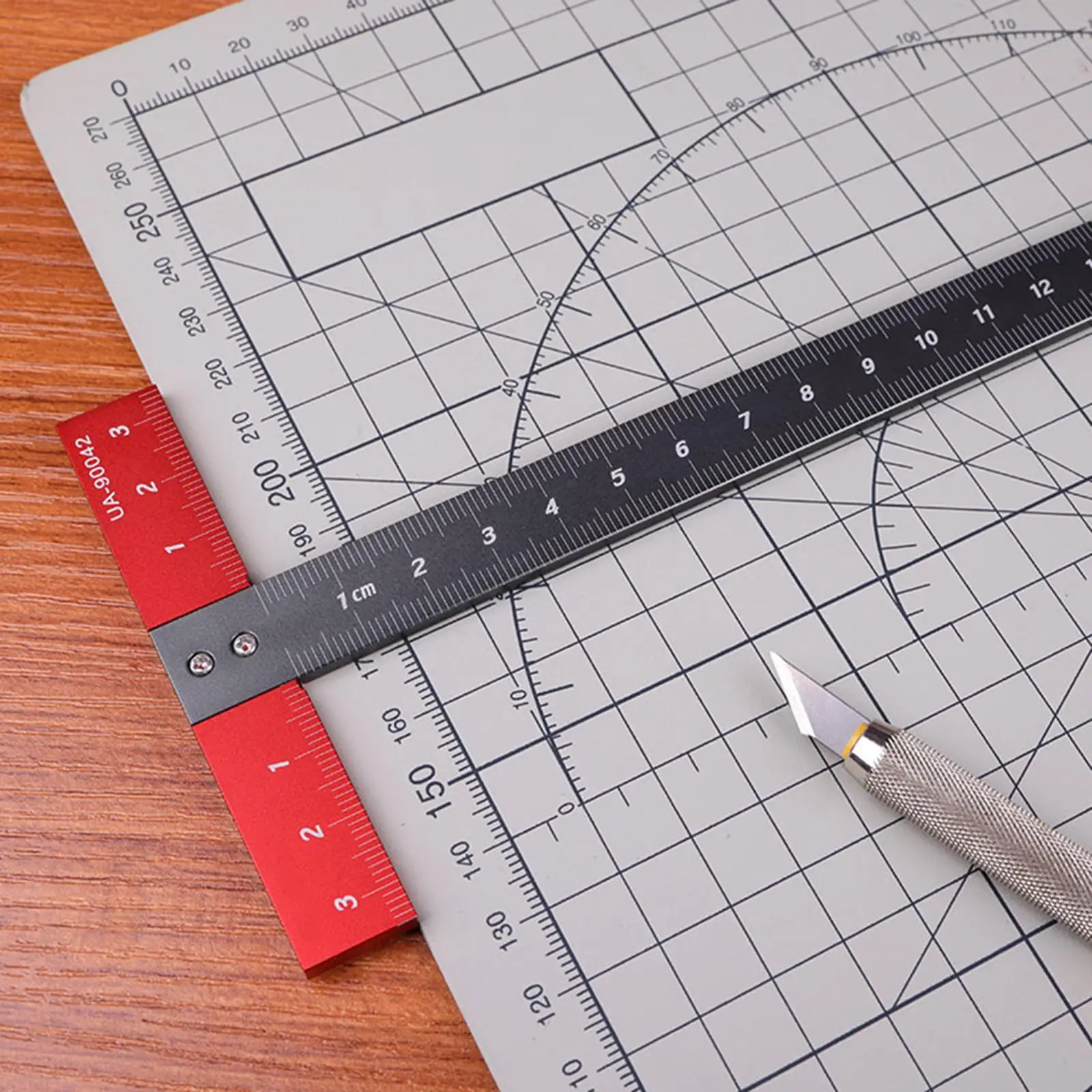 T Square Ruler Aluminum Alloy Precise Angle for Art Framing DIY 170Mmx85mm