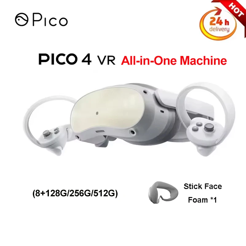 Pico 4 VRแว่นตาAll-in-One (8 + 128G/256G/512G) 3D 4K VRชุดหูฟังSteam Eye Tracking Facial VR Virtual Realityเกม