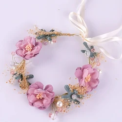1Pc Flower Leaf Bridal Headband Tiara For Women Bride Party Wedding Bridal Hair Accessories Jewelry Band Headband Crown Tiara