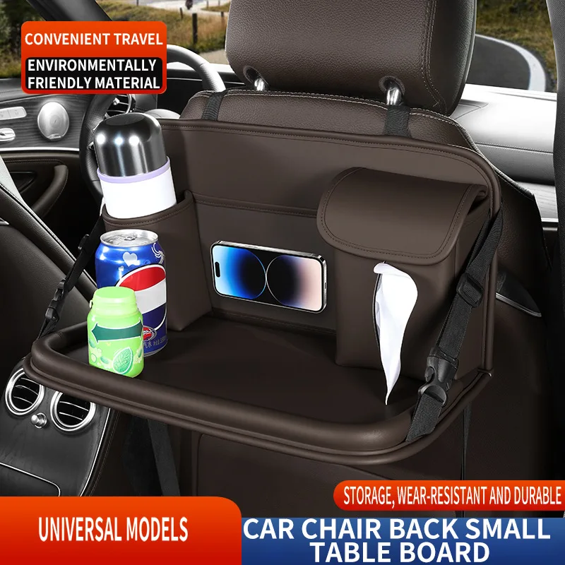 Foldable Car Seat Back Table Multifunctional Kids Dinner Tray Drink Holder Bracket Portable Auto Small Dining Table for Travel