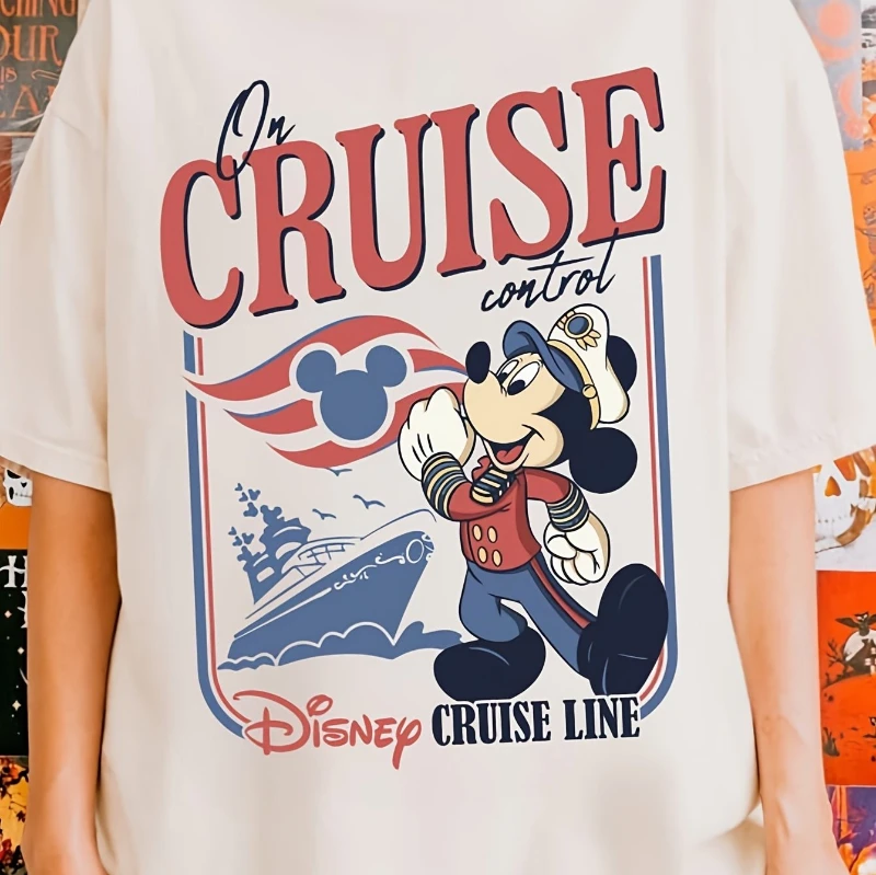 

Disney Captain Mickey T-shirt Marine Design Fabric Is Comfortable and Soft, Suitable for Daily Wear and Can Be Machine Washed.