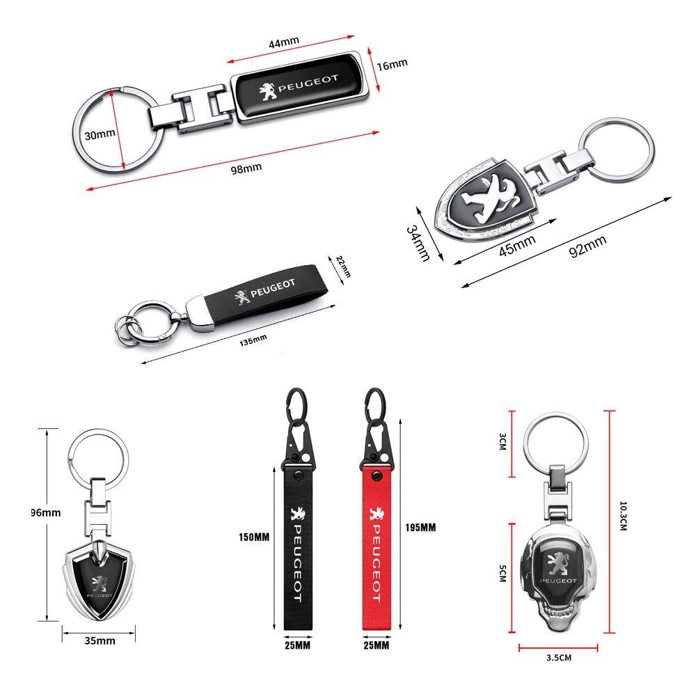 Metal Car Key Ring Keychain Creative Key Holder Pendant For Peugeot 206 307 308 3008 207 208 SW 407 508 2008 5008 107 106 205