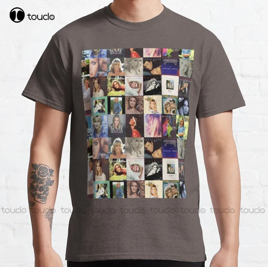 Olivia Newton-John Album Collage Greatest Hits Olivia Newton John Classic T-Shirt White T Shirt Digital Printing Tee Shirts New