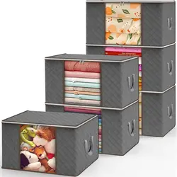 Storage Bags with Clear Window Wardrobe Organiser Foldable Storage Boxes for Clothes Duvets Bedding Blankets High Quality