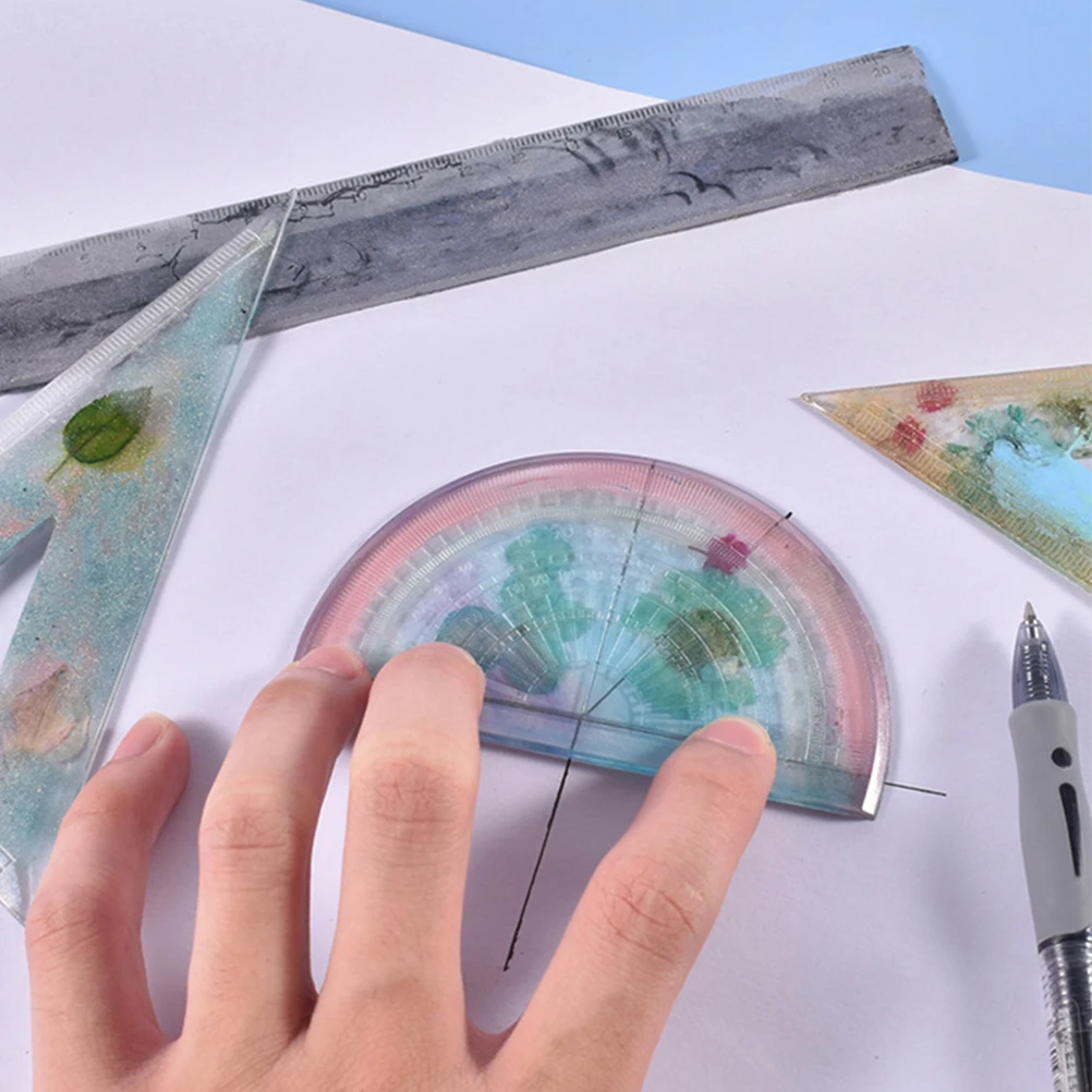 シリコーン定規型 Diy クラフトエポキシ金型樹脂分度器クラフト作成工芸品