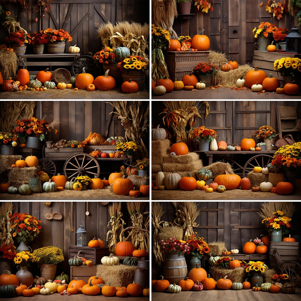 

Mocsicka Fall Festival Pumpkin Photorgaphy Backdrops Kids Baby Cake Smash Party Decoration Studio Bumper Harvest Background