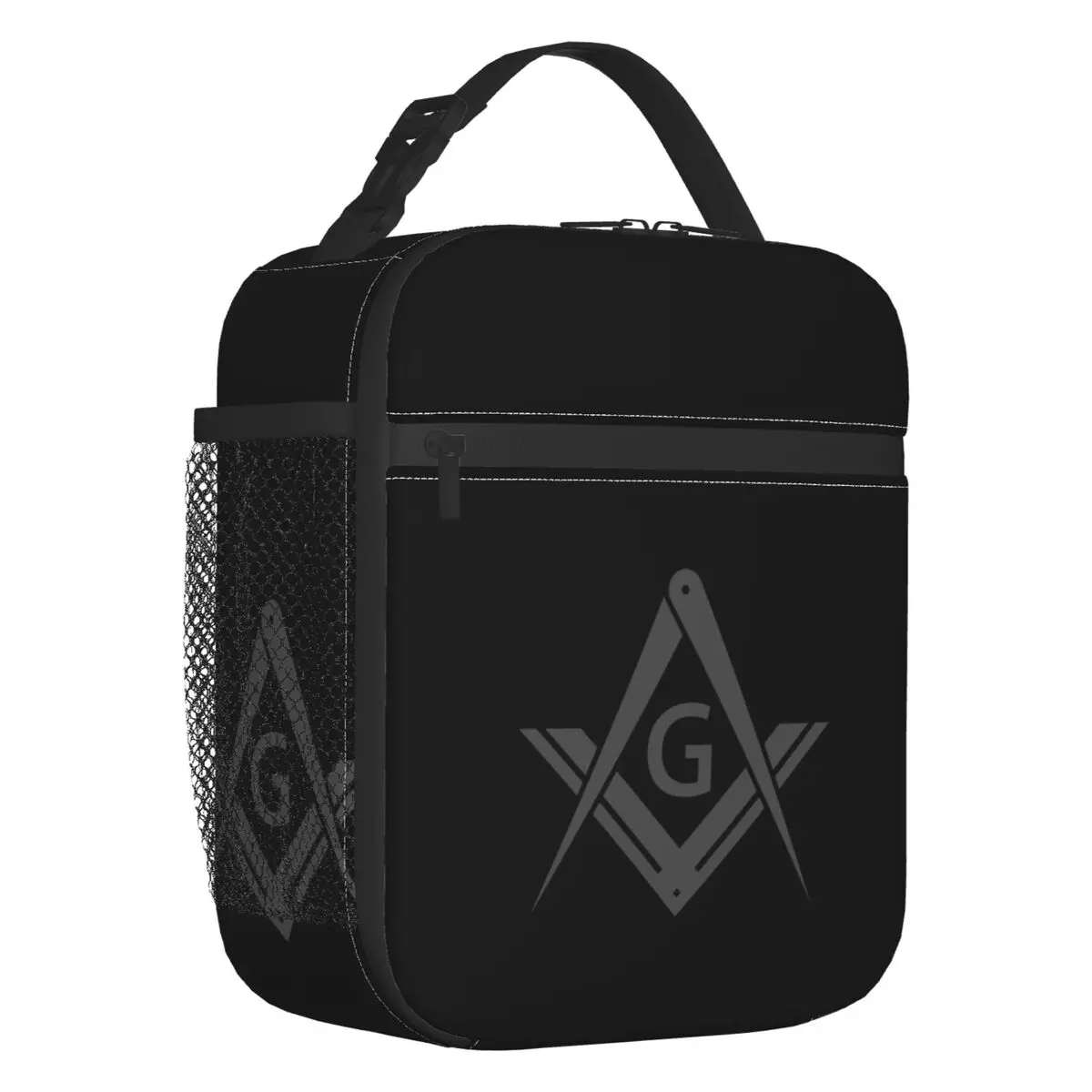 Freemason Logo Insulated Lunch Bag for Women Waterproof Masonic Mason Freemasonry Thermal Cooler Lunch Box Office Picnic Travel