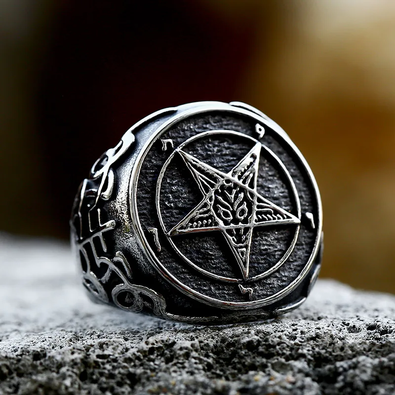 Beier 316L Stainless Steel Fallen angel Lucifer Satan Signet Ring Messenger of hell satan Personality Fashion Jewelry BR8-757