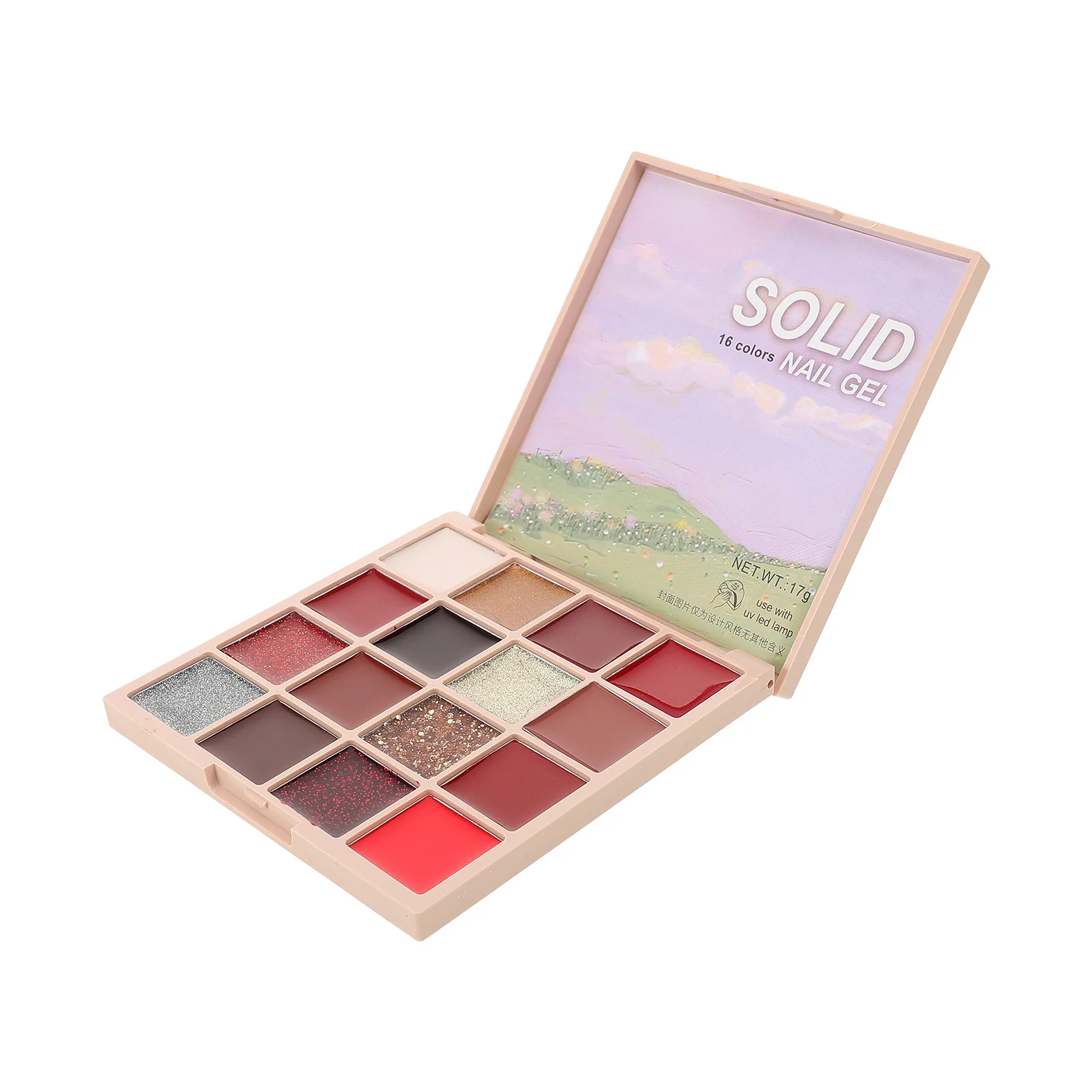 

16 Colors Nail Solid Glue Gel Palette Long Lasting DIY Manicure Art Gel Polish Safe Nail Supplies Manicure Supplies