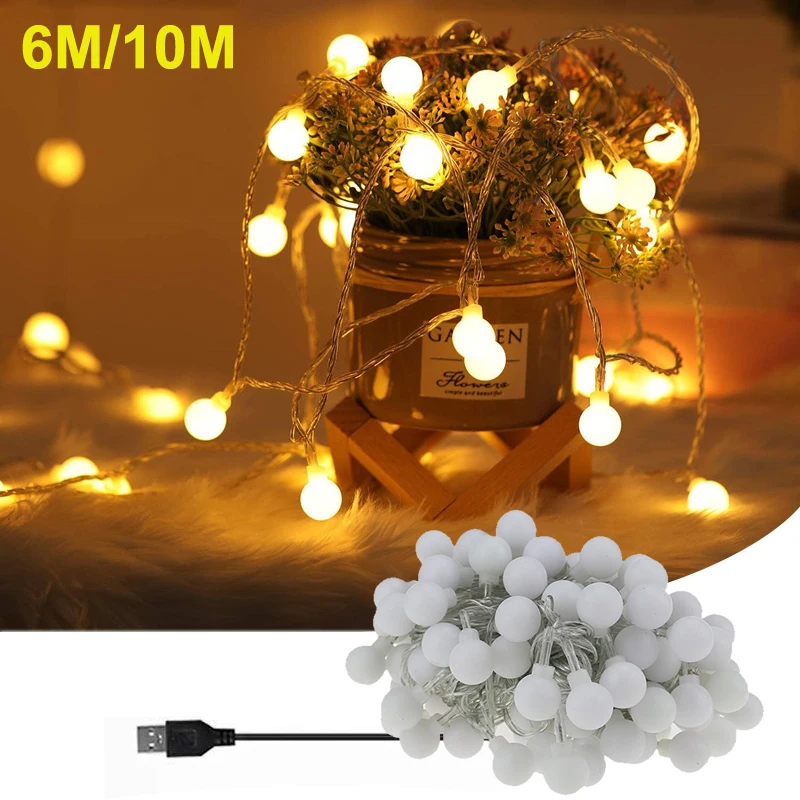 Ball Led String Light Christmas Lights Usb Lighting Strings Outdoor Waterproof Fairy Lights Usb Led Light String