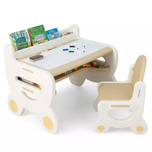 Weaning Table and Chairs Set, Kids Table and Chair Set,Toddlers Activity Table for Drawing, Dining, Reading and Playing 3 Colors