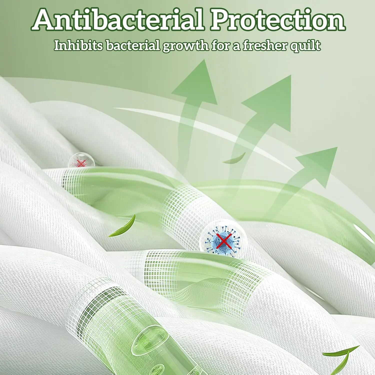 لحاف من الخيزران مقاس كينج - 150 جرامًا أمريكيًا خفيف الوزن ورقيقًا، لحاف مضاد للبكتيريا ولا يسبب الحساسية لليالي الساخنة، مثالي للمنزل أو #5