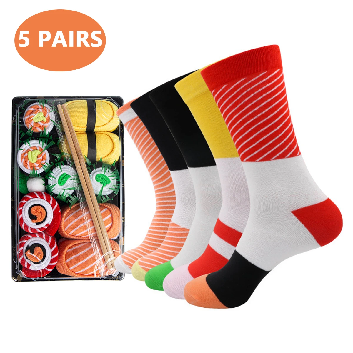 3/4/5 Pairs, Funny Food Novelty Crew Socks, Creative Interesting Present for Friend Family, Soft Comfortable Daily Wear Socks - view 6