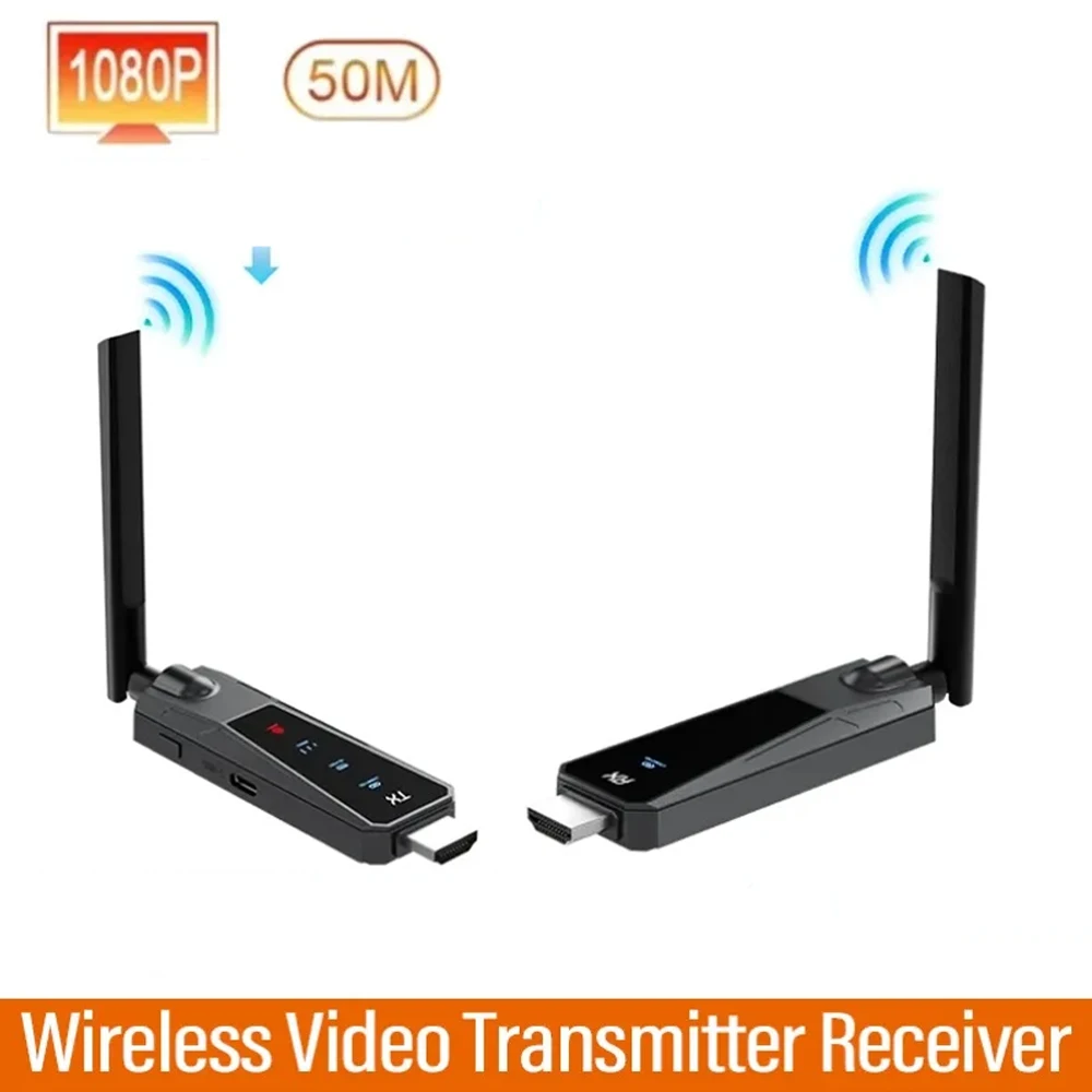 

Беспроводной HDMI-совместимый передатчик и приемник 50M 1080P для передачи видео, подходит для камер, ноутбуков и телевизоров
