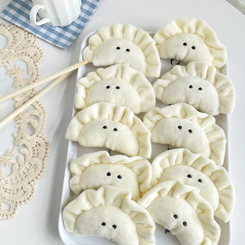 1Pc Cute Dumpling Plush Toys Mini Stuffed Toy Keychain Cartoon Delicious Chinese Dumpling Plush Doll Backpack Pendant Kids Gifts