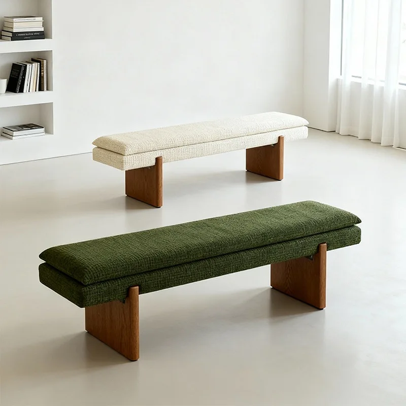 Solid wood bench, b&b for home door backrest shoe changing stool