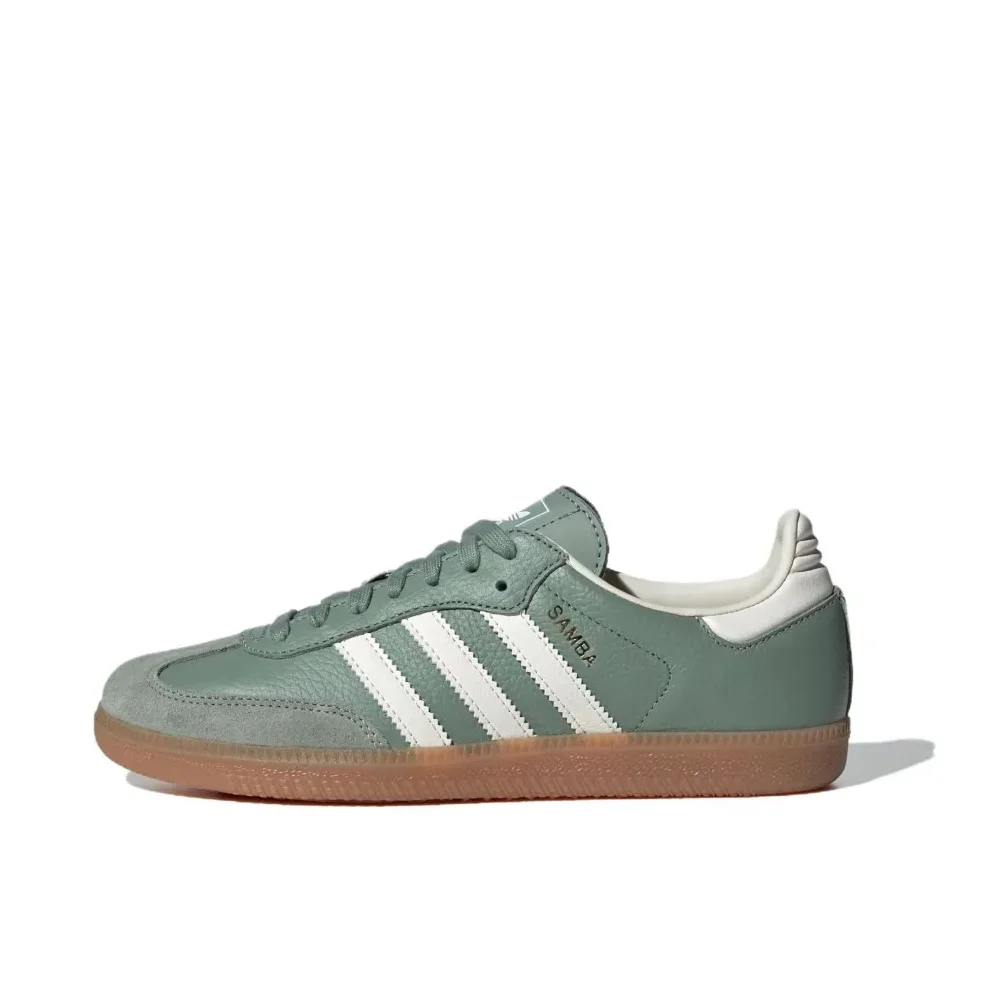 Adidas new Samba OG low-top men's and women's sneakers Classic retro boardshorts Green plus white