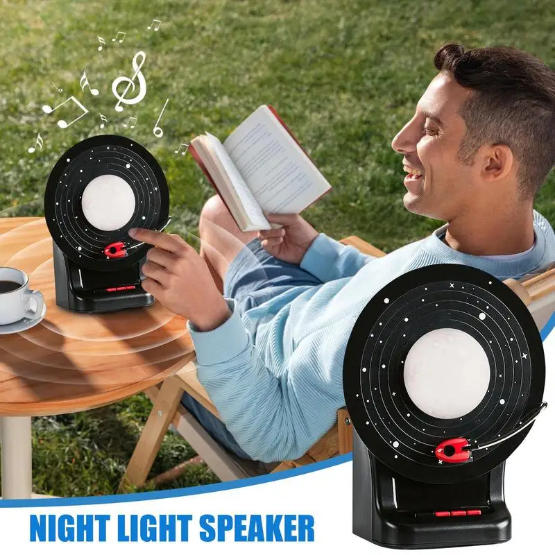 

Portable Speaker Touch Control Moon Lamp Wireless Speaker Bass Diaphragm 7 Adjustable Lights Colors Small Music Player Tool For