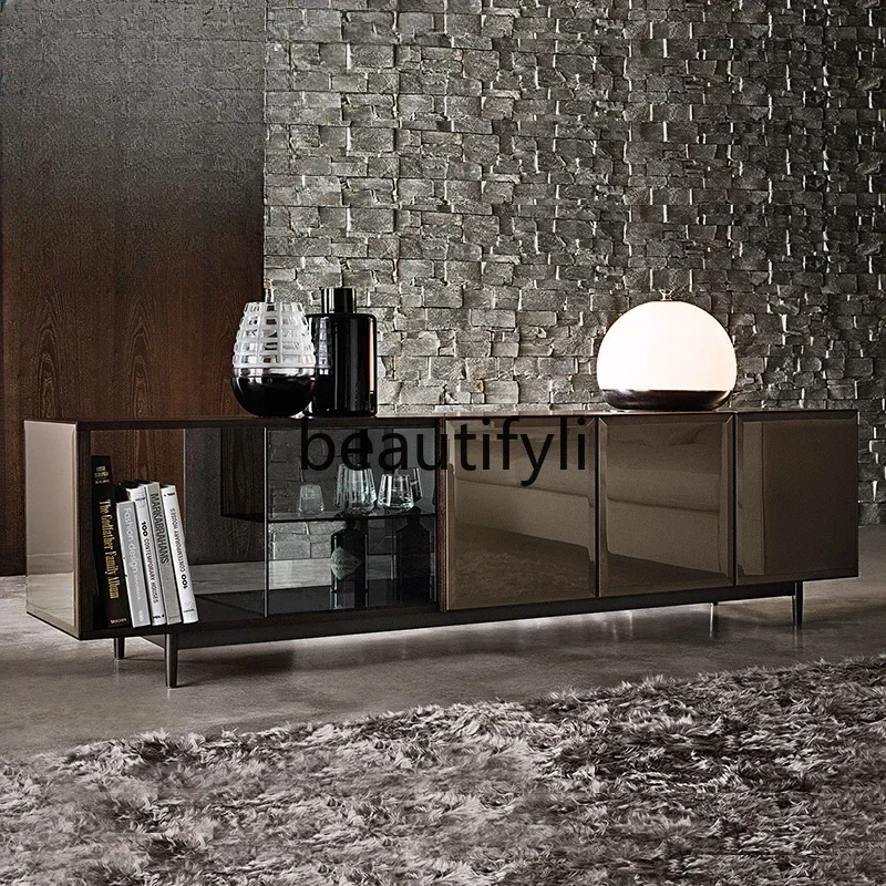 

lt6351 Modern simple villa rock slab Dongguan marble TV cabinet dining side cabinet