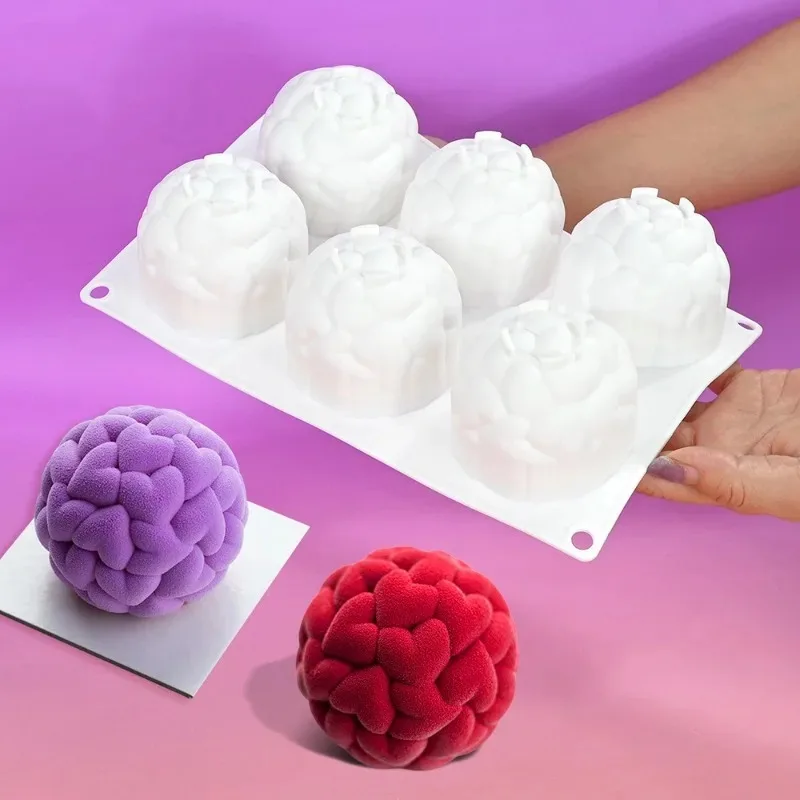 

6-Cavity Spherical Pastry Silicone Mold New For French Dessert Chocolate Mousse Cake Jelly Molds Kitchen Baking Tray Accessories
