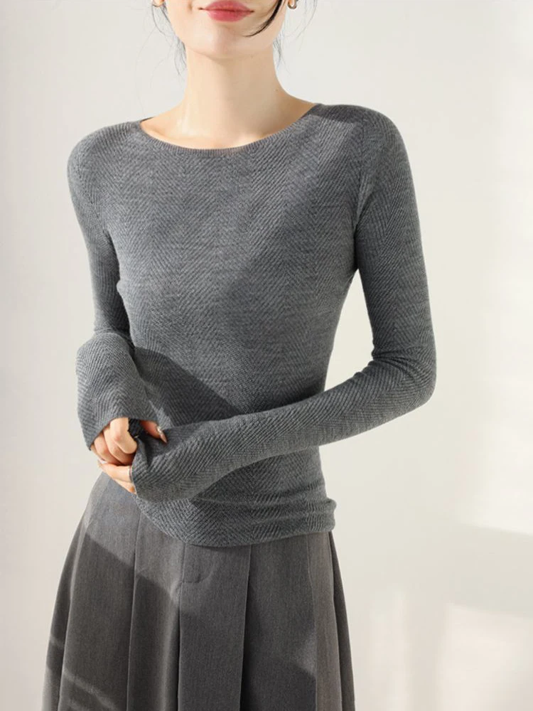 Autumn Slim Long Sleeve T Shirts Women Korean Solid Simple Basic Neck Bottoming Tops Y2K Streetwear Casual Ladies Tees New
