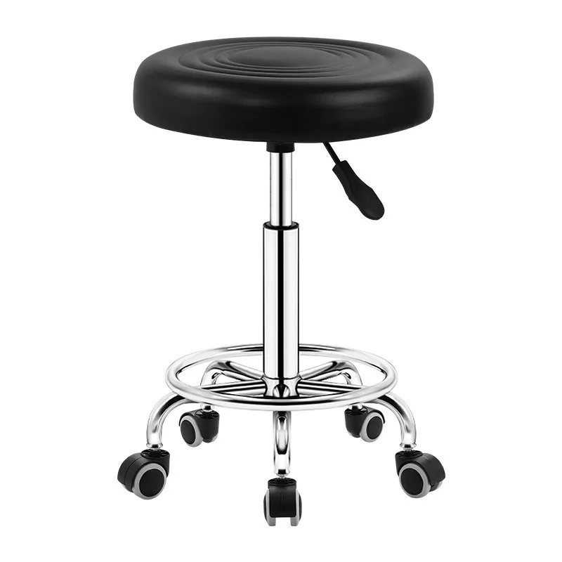 

Modern Design Swivel Round Stool Stylish Cheap Bar Chair with Pulley for Barber Lab Reception or Outdoor Gym Use