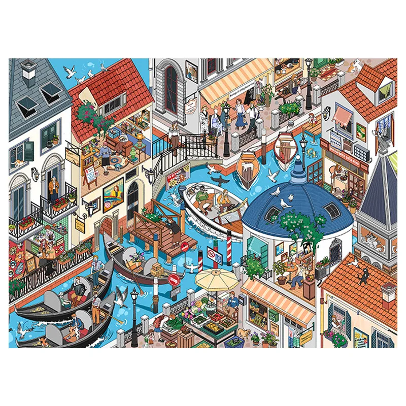 

Kawaii Seaside Plaza 3D Supermarket promotion Landscape Sticker DIY Pocket Cabin Scene festival gift ﻿