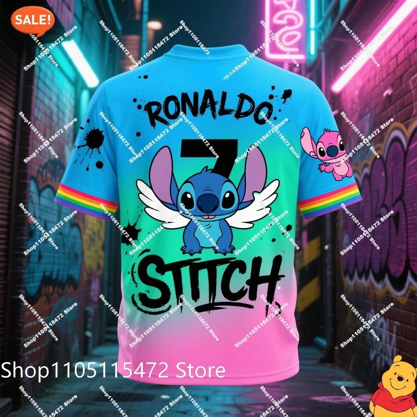 تي شيرت مطبوع ثلاثي الأبعاد وRONALDO Collaboration Football Ai تي شيرت لطيف وأنيق مريح للهالوين للأطفال والكبار والأولاد والبنات #3