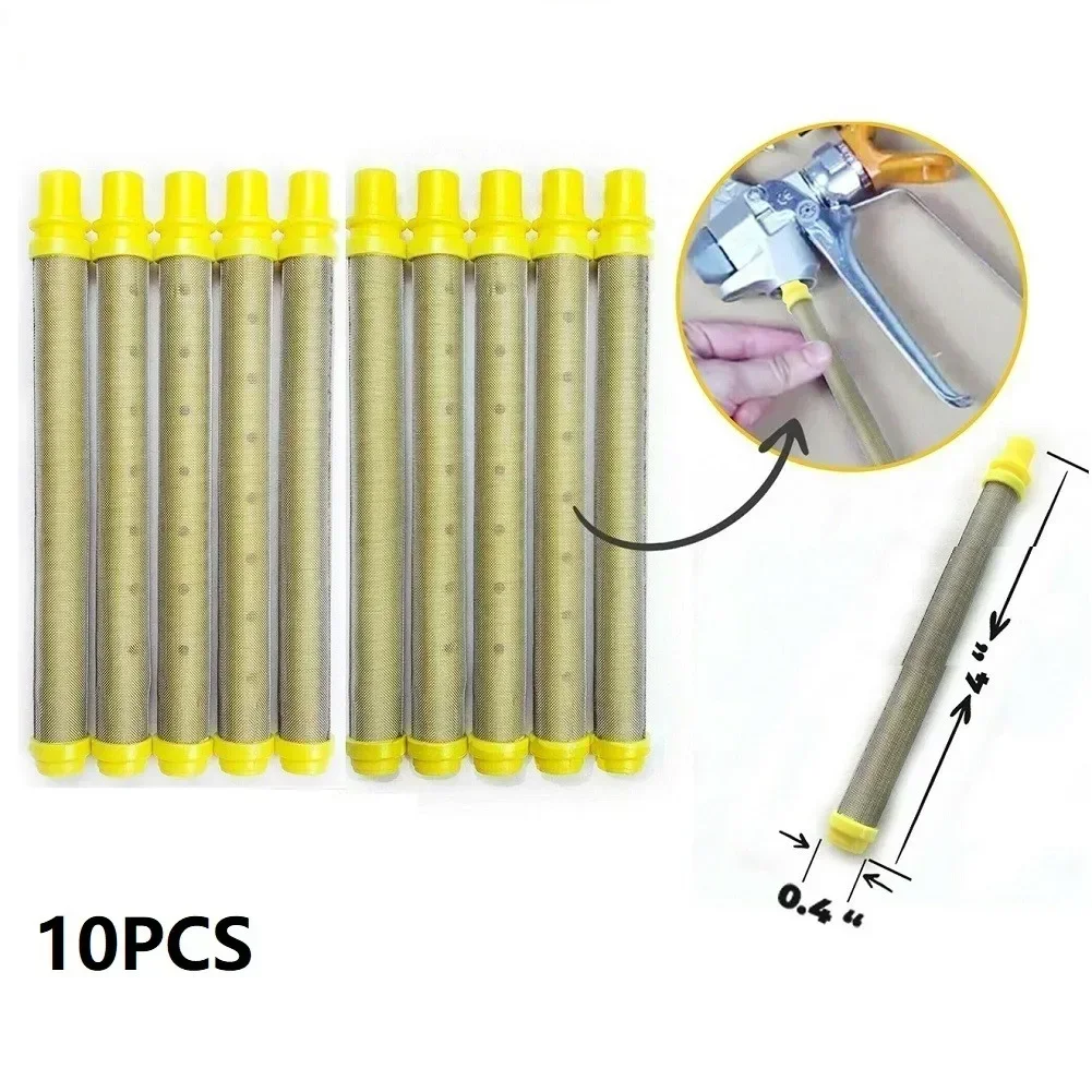 Pistola Mal Ventilada Filtro Pulverizador de Pintura Inserção 30 100 200 Malha 304 Aço Inoxidável Acessórios da Máquina de Pulverização 10 Peças