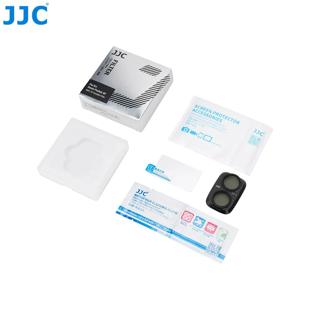 JJC filterset voor DJI Osmo Pocket 4P UV CPL ND2-32 variabele filter lichtfilter, eenvoudig te bevestigen.