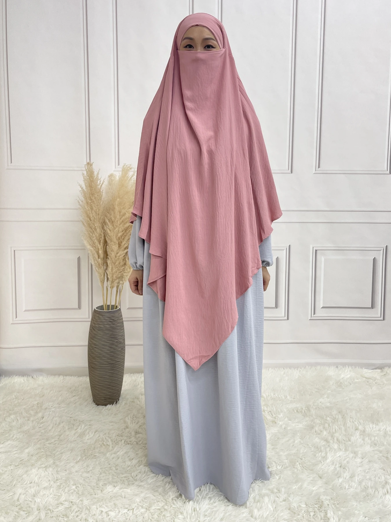 Modest Solid Khimar Hijab For Women Accessories for Head Scarf Style For Daily Wear