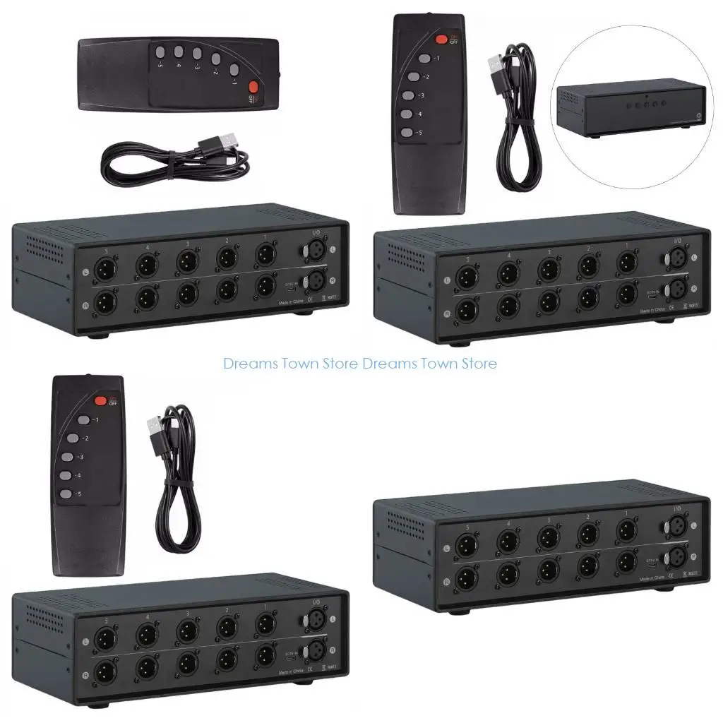 HX6A Multichannel XLR Audios Switcher Signios Router 1Input до 5Output для профессиональных установок Низкий шум -90DB