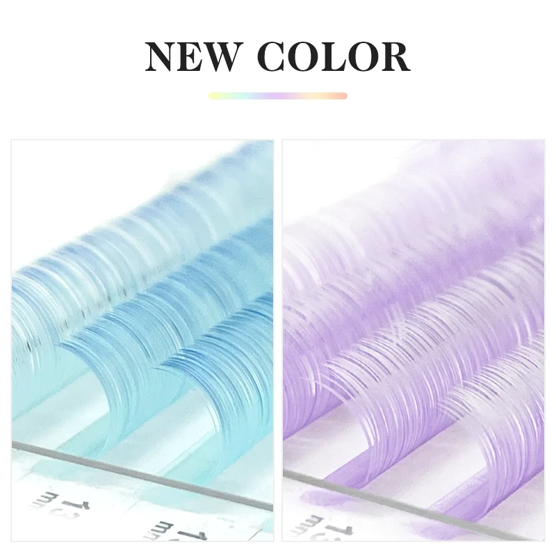 NATUHANA Gradient Coloed False Eyelashes Individual Synthetic Mink Ombre Fake Lashes False Rainbow Eyelash Extension