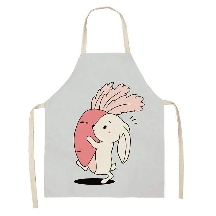 Cute bunny pattern apron home kitchen cooking baking apron children\'s dining bib anti-fouling cleaning tool