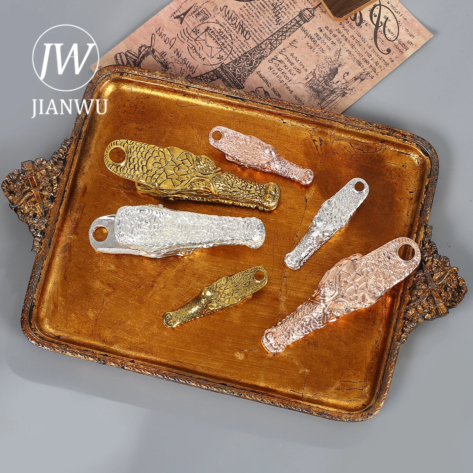 

JIANWU Vintage Crocodile Head Shape Alloyjournal Material Bookmark Handbook Material Clip Creative Student Supplies Stationery