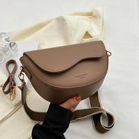 Women Shoulder Bag Retro Solid Color Faux Leather Firm Stitching Adjustable Strap Waterproof Portable Commute Dating Travel Cros