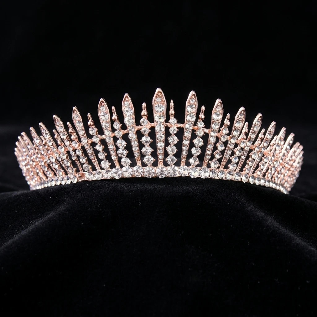 Bridal Crystal-Crown Headband Rhinestone Alloy Hair Accessory Shiny Comfortable Fit for Wedding Stage Party Photography Women view 4