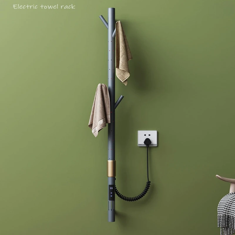 

Brush Gold Electric Towel Warmer Creative Tree Branches Bathroom Heater Smart Hotel Grade Towel Rack Home Hygienic Drying System